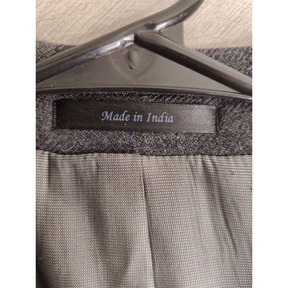 MICHAEL KORS Grey Windowpane Plaid Sport Coat Suit Blazer 44L 100% Wool - Picture 9 of 10